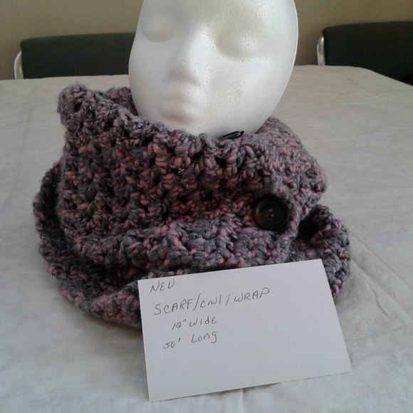 Handmade Accessories - Handmade crochet button infinity blanket scarf
